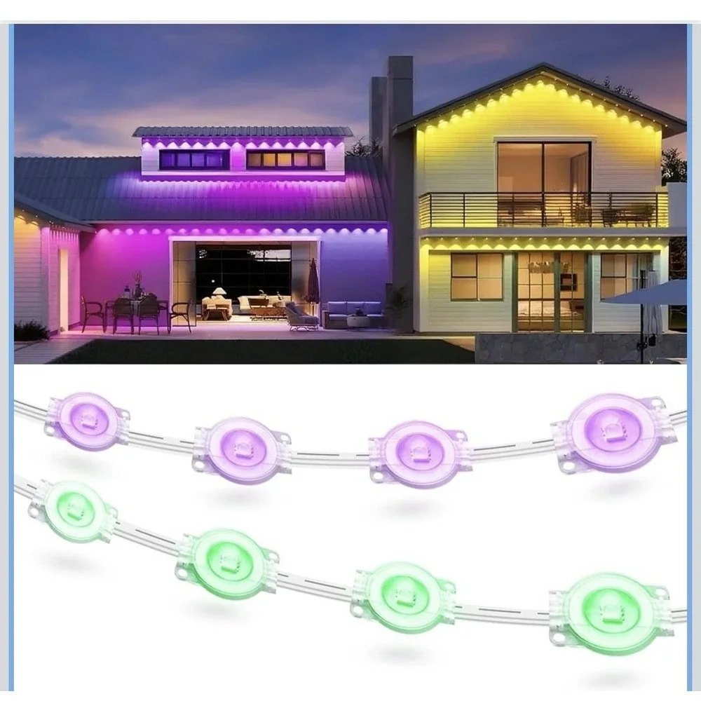 Fussion 200ft Permanent Outdoor Lights for House, 2025 Smart RGB LED Outside L 2